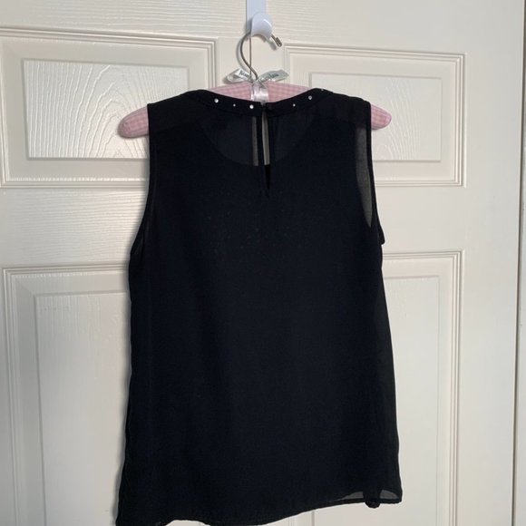 Forever 21 Black Sleeveless Studded Blouse-Size S - Picture 8 of 9